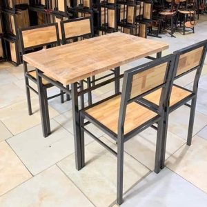 Bàn mặt gỗ khung sắt